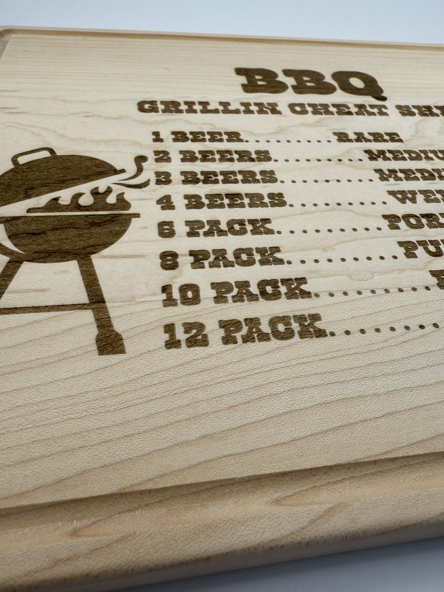 BBQ Grillin Cheat Sheet Cutting Board